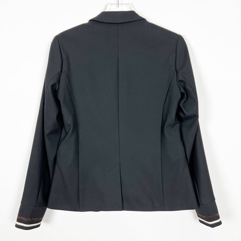 Mos Mosh Blake Celeb Blazer Womens EU 38 | US 6/8 Black Rib Knit Striped Cuffs - Picture 13 of 15